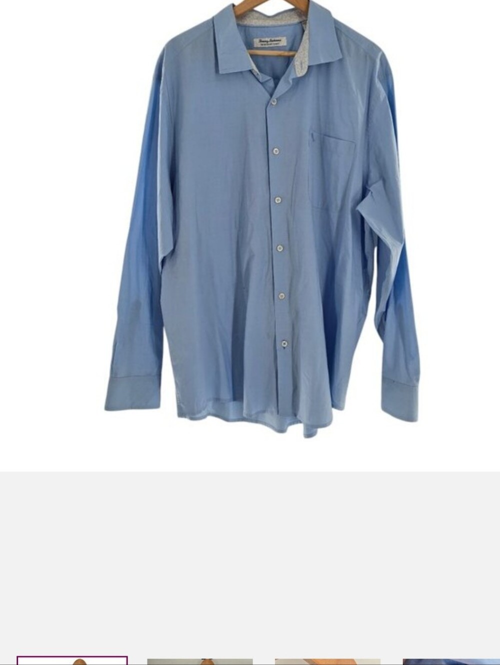 Tommy Bahama Newport Coast Shirt Men's XXL Button Down Blue Pima Cotton Blend LS